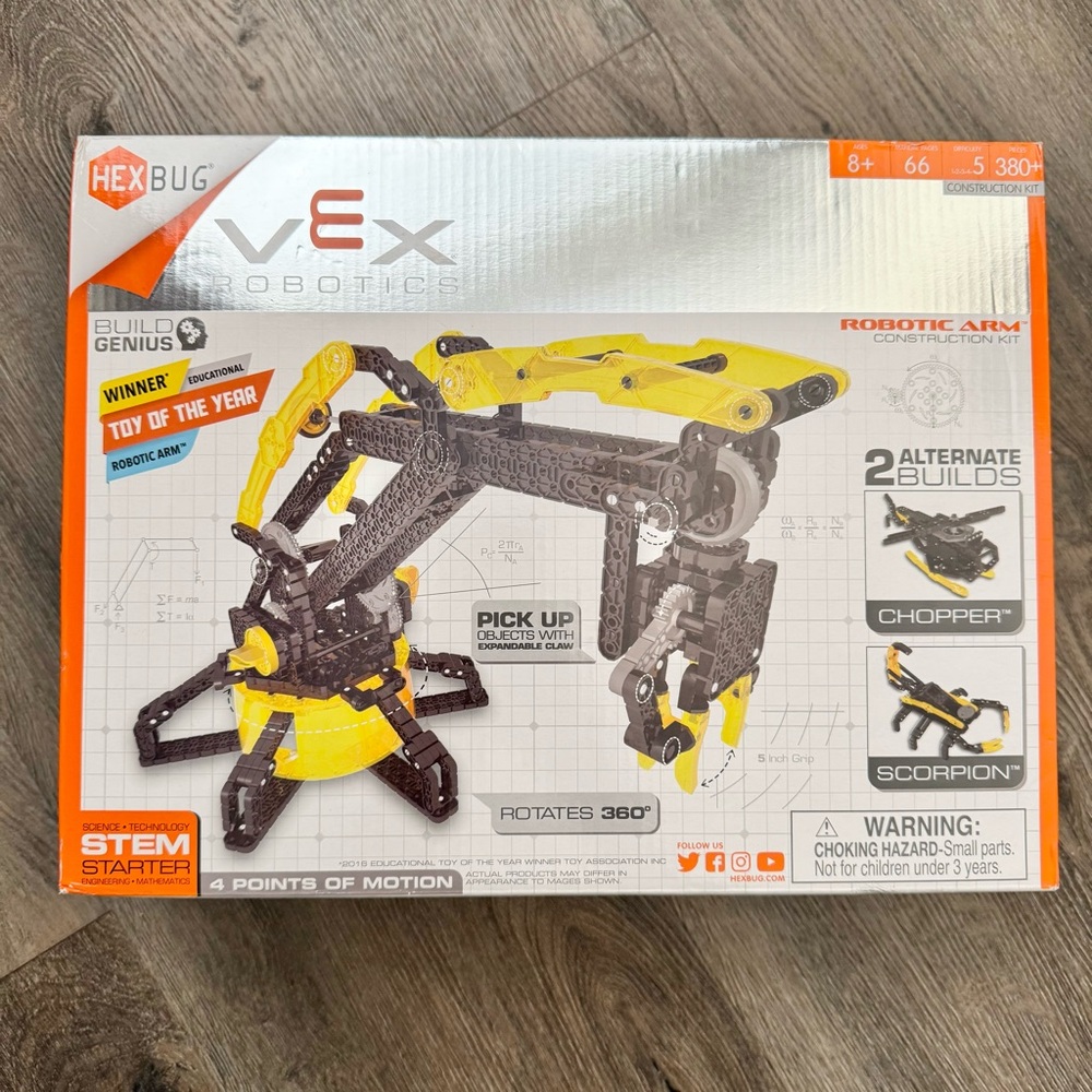 NEW HEXBUG VEX Robotics Yellow and Black Robotic Arm Construction Kit
